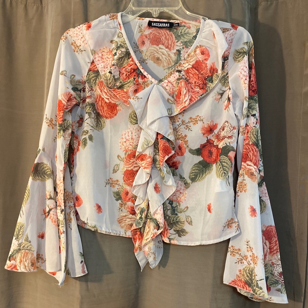 Sassafras Floral Blouse Small